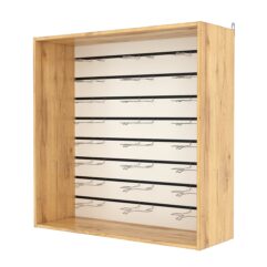 Витрина настенная №4-1ВГ с экономпанелью, без полок, Дуб Золотистый