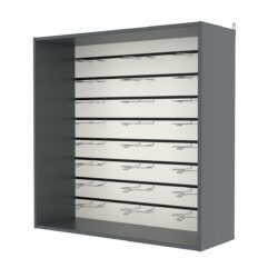 Витрина настенная №4-1ВГ с экономпанелью, без полок, Темно-Серый