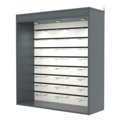 Витрина настенная №4-2ВГ с экономпанелью, без полок, с подсветкой, Темно-Серый