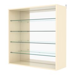 Витрина настенная №4-2ГГ с зеркалом, Крем Вайс