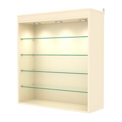 Витрина настенная №4-3ГГ с подсветкой, Крем Вайс