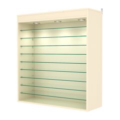 Витрина настенная №4-7ГГ с подсветкой, Крем Вайс