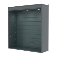 Витрина настенная №4-7ГГ с подсветкой, Темно-Серый