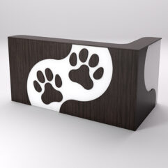 Ресепшен ПЭТ КЭТ угловой правый, Белый и Дуб Венге