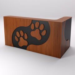 Ресепшен ПЭТ КЭТ угловой правый, Черный и Орех