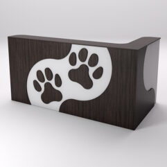 Ресепшен ПЭТ КЭТ угловой правый, Серый и Дуб Венге