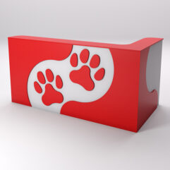 Ресепшен ПЭТ КЭТ угловой правый, Серый и Красный