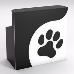 Ресепшен ПЭТ КЭТ прямой для правого угла, Белый и Черный