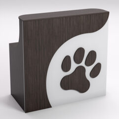 Ресепшен ПЭТ КЭТ прямой для правого угла, Серый и Дуб Венге