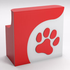 Ресепшен ПЭТ КЭТ прямой для правого угла, Серый и Красный