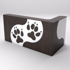 Ресепшен ПЭТ ДОГ угловой правый, Белый и Дуб Венге