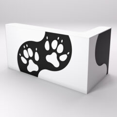 Ресепшен ПЭТ ДОГ угловой правый, Черный и Белый