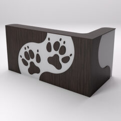 Ресепшен ПЭТ ДОГ угловой правый, Серый и Дуб Венге