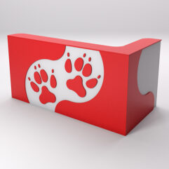 Ресепшен ПЭТ ДОГ угловой правый, Серый и Красный