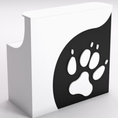 Ресепшен ПЭТ ДОГ прямой для правого угла, Черный и Белый