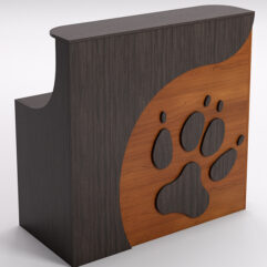 Ресепшен ПЭТ ДОГ прямой для правого угла, Орех и Дуб Венге