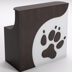 Ресепшен ПЭТ ДОГ прямой для правого угла, Серый и Дуб Венге