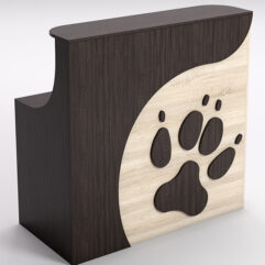 Ресепшен ПЭТ ДОГ прямой для правого угла, Дуб Сонома и Дуб Венге