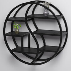 Стеллаж настенный Стронг №1 в стиле ЛОФТ, Черный