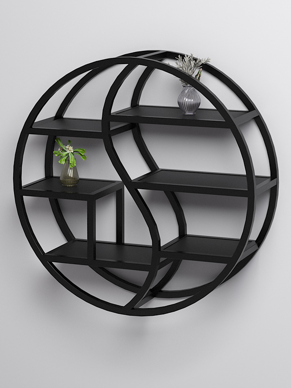 Стеллаж настенный Стронг №1 в стиле ЛОФТ, Черный