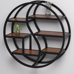 Стеллаж настенный Стронг №1 в стиле ЛОФТ, Орех