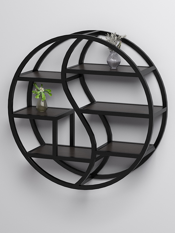 Стеллаж настенный Стронг №1 в стиле ЛОФТ, Дуб Венге