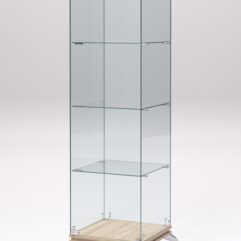 Витрина стеклянная ПРИМАВЕРА КЛАССИК №1 (с дверкой, задняя стенка - стекло), Дуб Сонома