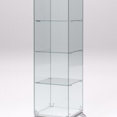 Витрина стеклянная ПРИМАВЕРА КЛАССИК №1 (с дверкой, задняя стенка - стекло), Белый