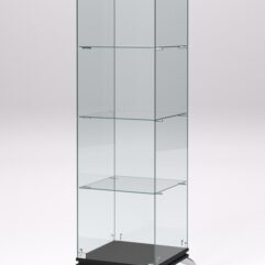 Витрина стеклянная ПРИМАВЕРА КЛАССИК №1 (с дверкой, задняя стенка - стекло), Черный