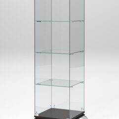 Витрина стеклянная ПРИМАВЕРА КЛАССИК №1 (с дверкой, задняя стенка - стекло), Дуб Венге