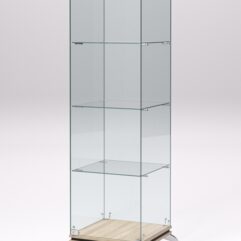 Витрина стеклянная ПРИМАВЕРА КЛАССИК №1 (с дверкой, задняя стенка - стекло), Дуб Сонома и Дуб Венге