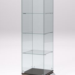 Витрина стеклянная ПРИМАВЕРА КЛАССИК №1 (с дверкой, задняя стенка - стекло), Дуб Венге и Дуб Сонома