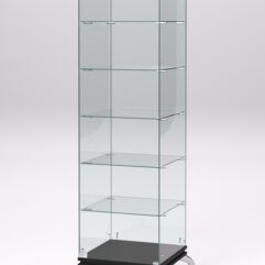 Витрина стеклянная ПРИМАВЕРА КЛАССИК №501 (с дверкой, задняя стенка - стекло), Черный