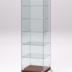 Витрина стеклянная ПРИМАВЕРА КЛАССИК №501 (с дверкой, задняя стенка - стекло), Орех