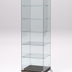 Витрина стеклянная ПРИМАВЕРА КЛАССИК №501 (с дверкой, задняя стенка - стекло), Дуб Венге и Дуб Сонома