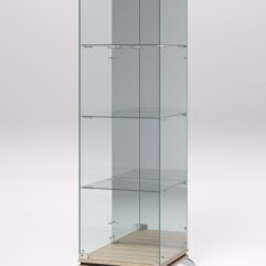 Витрина стеклянная ПРИМАВЕРА КЛАССИК №3 (с дверкой, задняя стенка - зеркало), Дуб Сонома и Дуб Венге