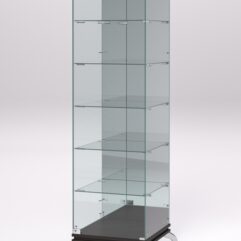 Витрина стеклянная ПРИМАВЕРА КЛАССИК №503 (с дверкой, задняя стенка - зеркало), Дуб Венге