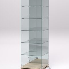 Витрина стеклянная ПРИМАВЕРА КЛАССИК №503 (с дверкой, задняя стенка - зеркало), Дуб Сонома и Дуб Венге