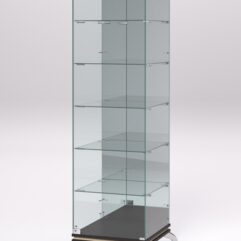 Витрина стеклянная ПРИМАВЕРА КЛАССИК №503 (с дверкой, задняя стенка - зеркало), Дуб Венге и Дуб Сонома