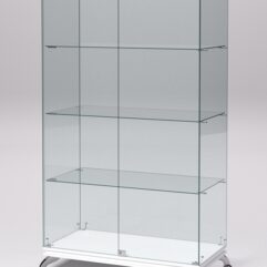 Витрина стеклянная ПРИМАВЕРА КЛАССИК №5 (с дверками, задняя стенка - стекло), Белый