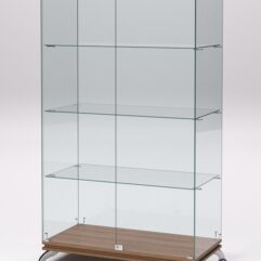 Витрина стеклянная ПРИМАВЕРА КЛАССИК №5 (с дверками, задняя стенка - стекло), Орех