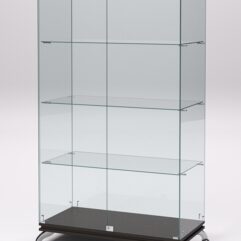 Витрина стеклянная ПРИМАВЕРА КЛАССИК №5 (с дверками, задняя стенка - стекло), Дуб Венге