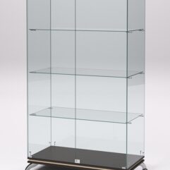 Витрина стеклянная ПРИМАВЕРА КЛАССИК №5 (с дверками, задняя стенка - стекло), Дуб Венге и Дуб Сонома