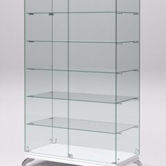 Витрина стеклянная ПРИМАВЕРА КЛАССИК №505 (с дверками, задняя стенка - стекло), Белый