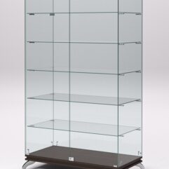 Витрина стеклянная ПРИМАВЕРА КЛАССИК №505 (с дверками, задняя стенка - стекло), Дуб Венге