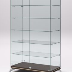 Витрина стеклянная ПРИМАВЕРА КЛАССИК №505 (с дверками, задняя стенка - стекло), Дуб Венге и Дуб Сонома