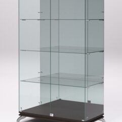 Витрина стеклянная ПРИМАВЕРА КЛАССИК №7 (с дверками, задняя стенка - зеркало), Дуб Венге