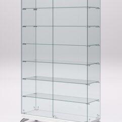 Витрина стеклянная ПРИМАВЕРА КЛАССИК №9 (с дверками, задняя стенка - стекло), Белый