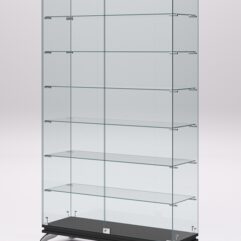 Витрина стеклянная ПРИМАВЕРА КЛАССИК №9 (с дверками, задняя стенка - стекло), Черный