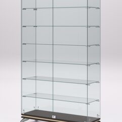 Витрина стеклянная ПРИМАВЕРА КЛАССИК №9 (с дверками, задняя стенка - стекло), Дуб Венге и Дуб Сонома